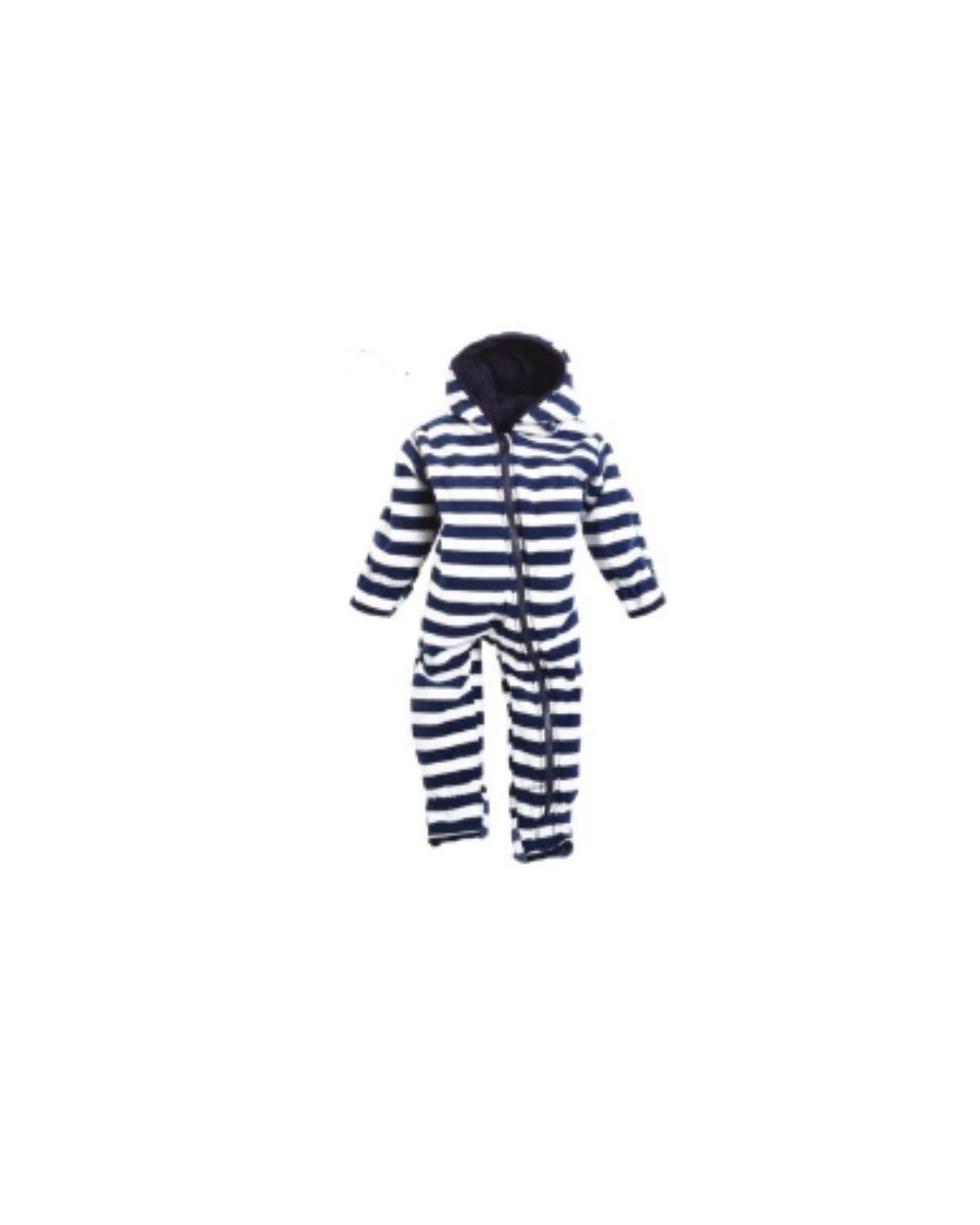 Baby Fleece-Overall Marine/Weiß | BMS
