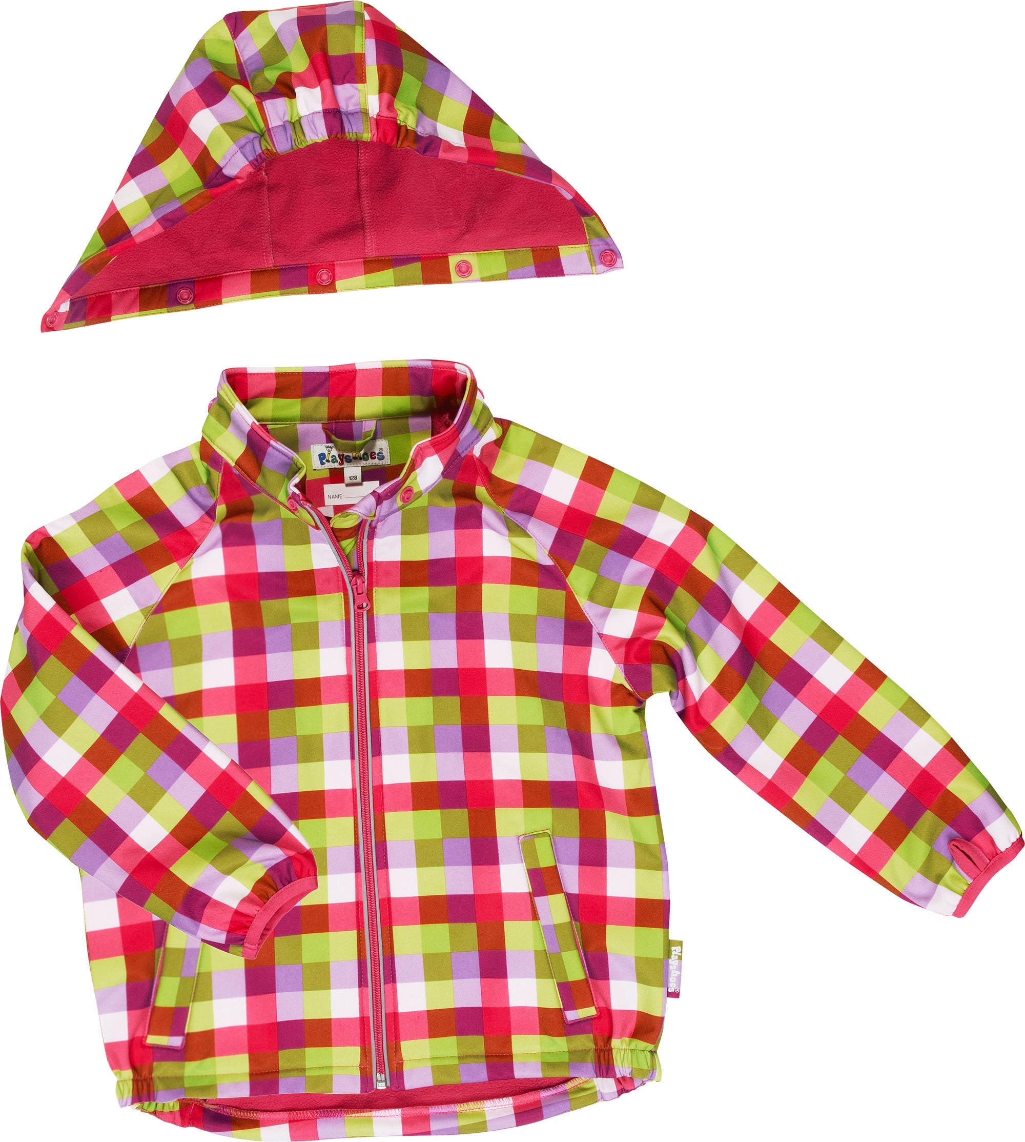 Softshelljacke Kinder in Pink-Kariert