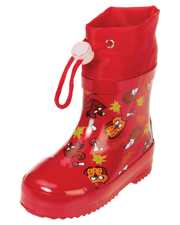 Baby Kindergummistiefel Waldtiere Rot Winter gefüttert | Playshoes