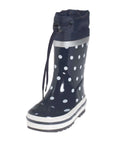 Kindergummistiefel Punkte Marine/Weiß | Playshoes