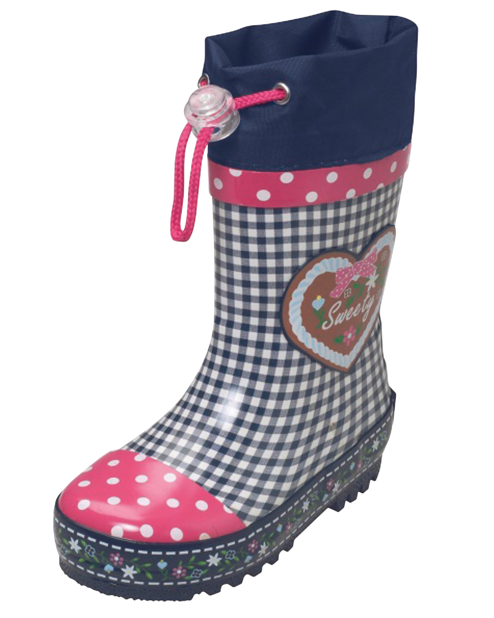 Kindergummistiefel Dunkelblau/Pink | Playshoes