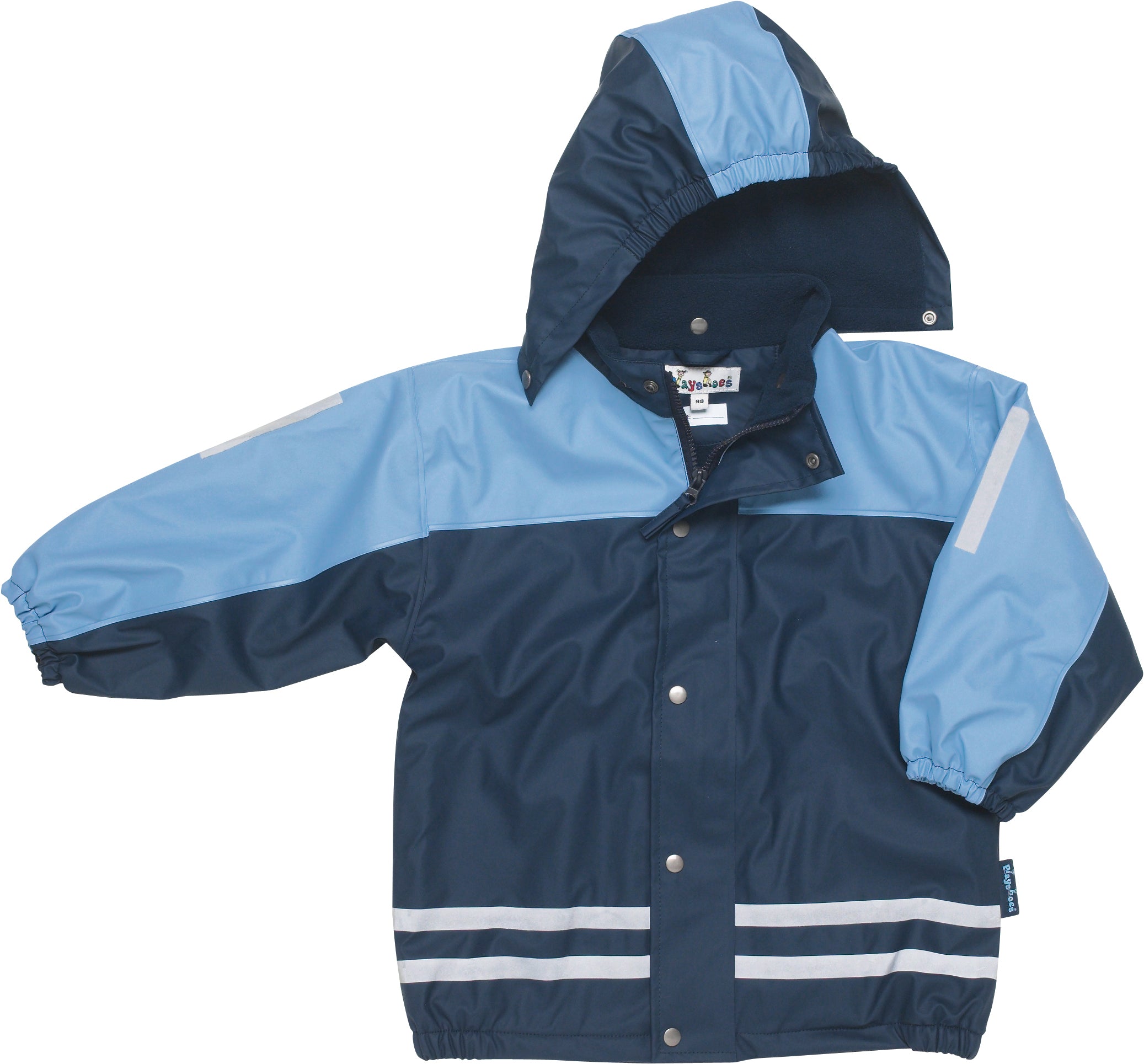 % SALE % Kinder Regenjacke Matschjacke, 2-farbig warm mit Fleece gefüttert Hellblau/Dunkelblau von Playshoes
