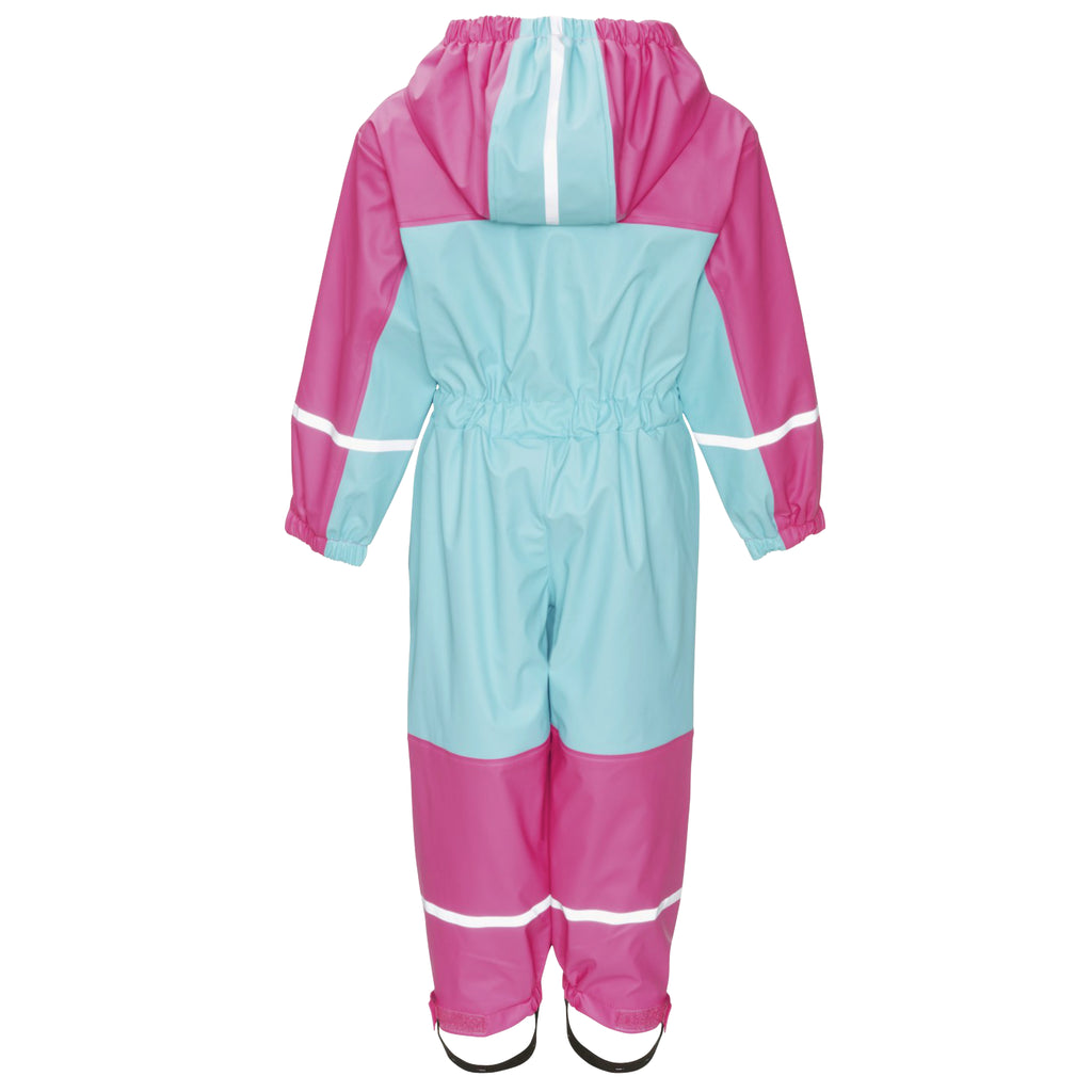 Playshoes Matschoverall, warm mit Fleece gefüttert -Türkis/Pink-