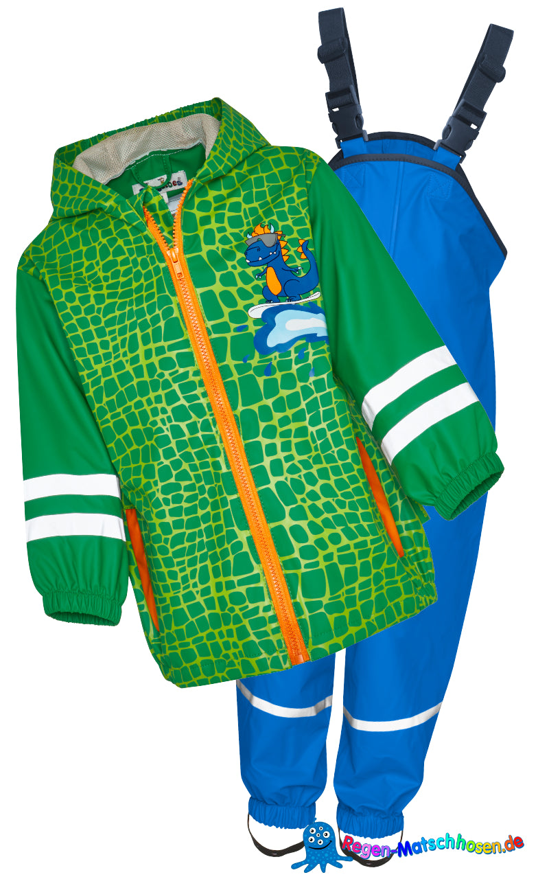 Playshoes Baby und Kinder Regenanzug im coolen Dino Design