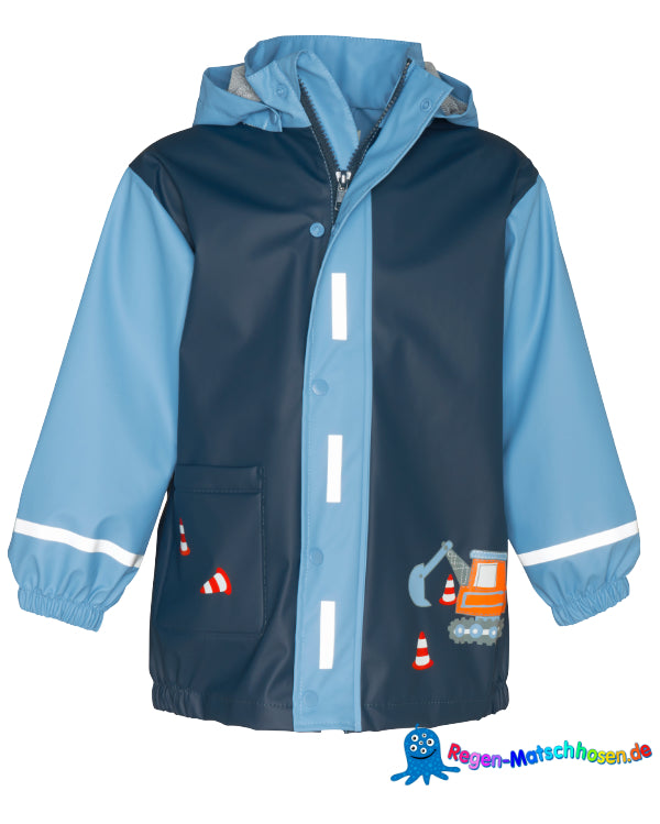 Baby und Kinder Regenjacke Regenmantel Bagger Baustelle Playshoes