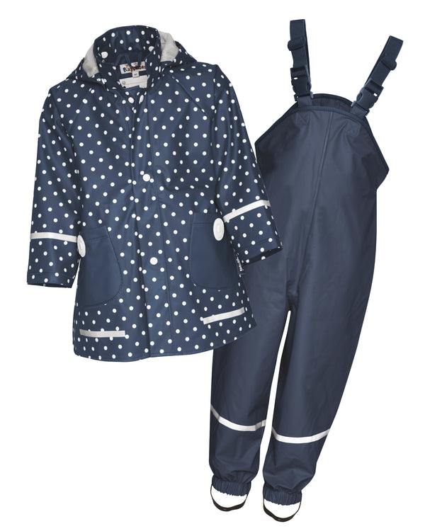 Regenanzug Marine/Weiß gepunktet Sommer | Playshoes