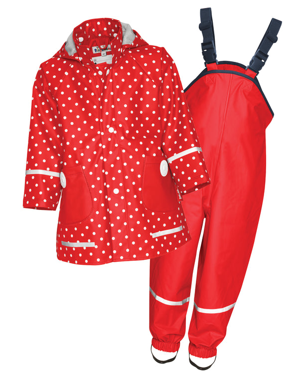Regenanzug Rot/Weiß gepunktet Sommer | Playshoes