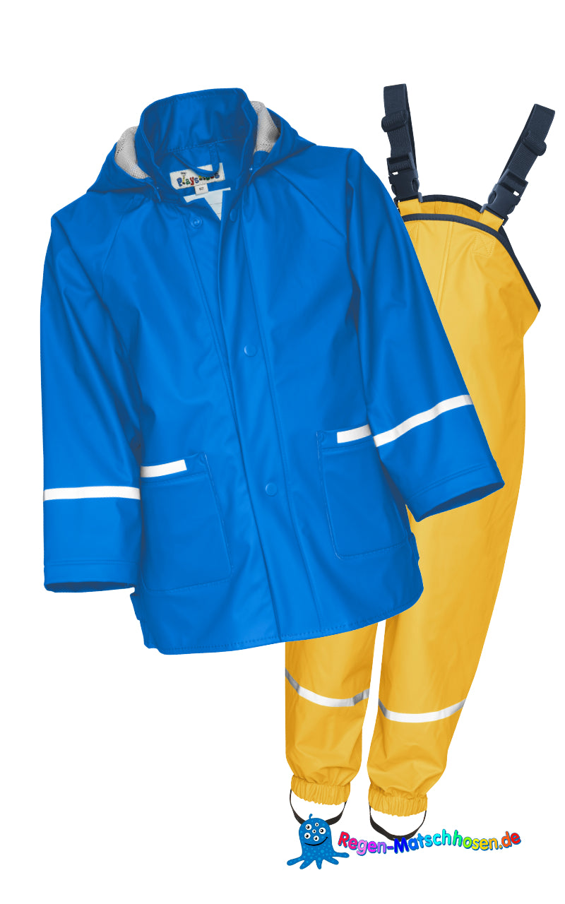 Playshoes Regenanzug im Design "Colour" Blau/Gelb