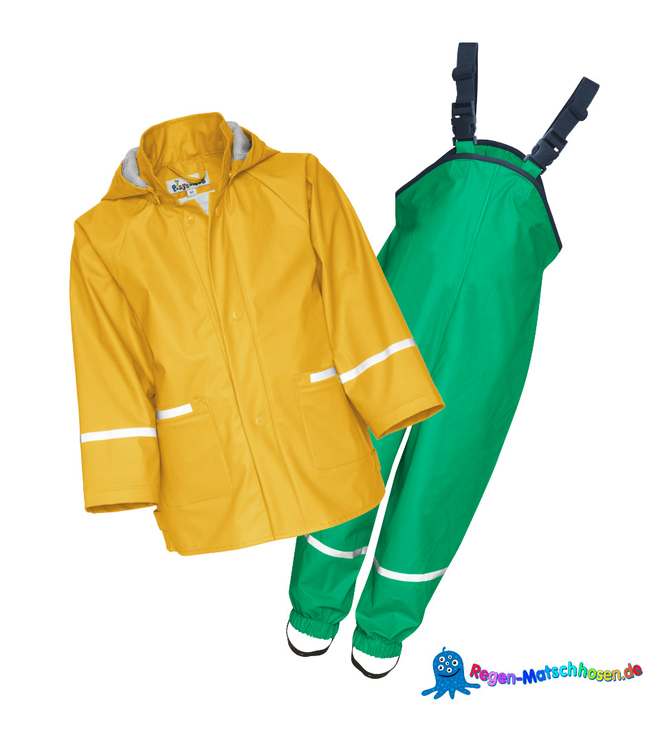 Playshoes Regenanzug im Design "Colour" Gelb/Grün