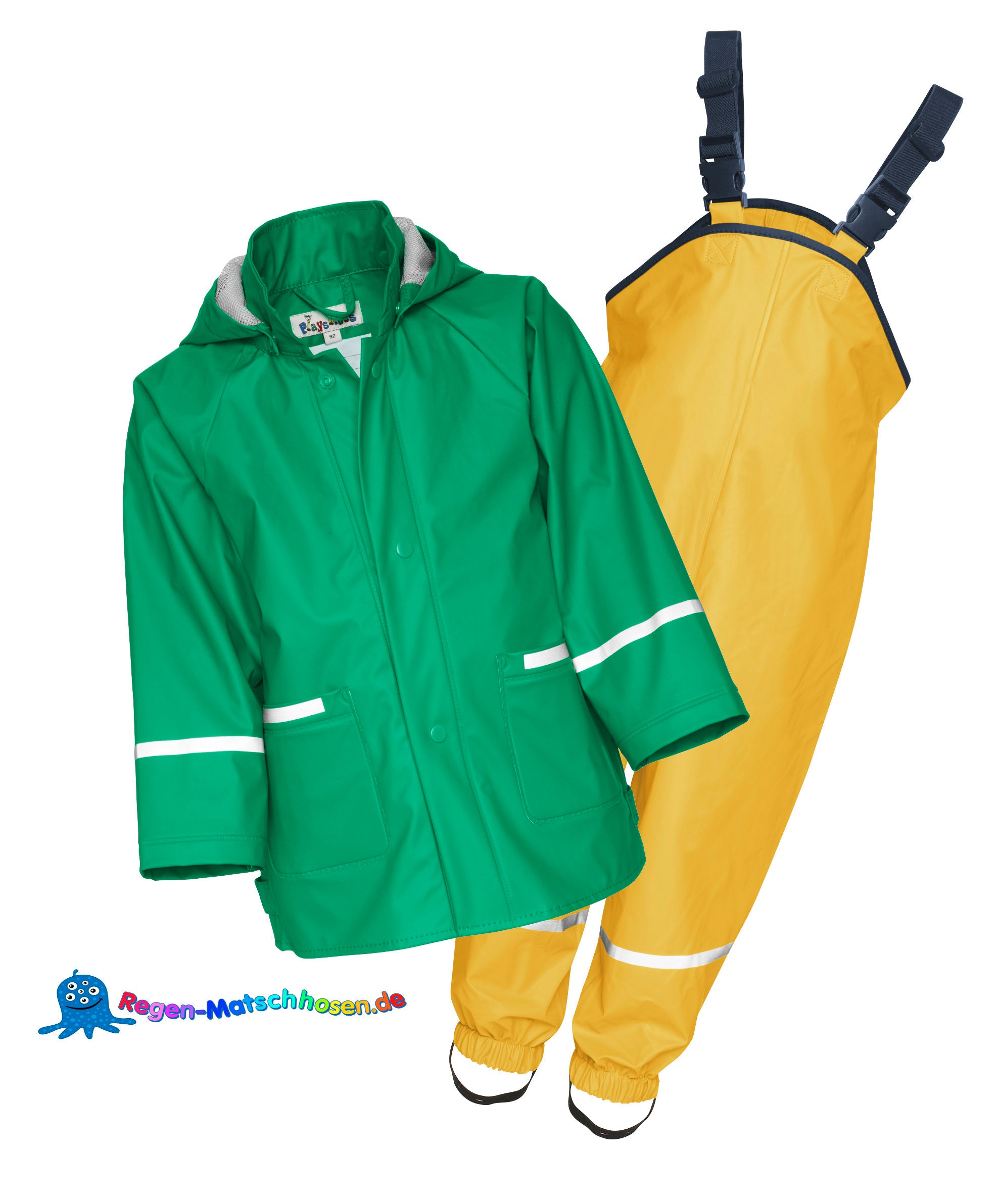 Playshoes Regenanzug im Design "Colour" Grün/Gelb