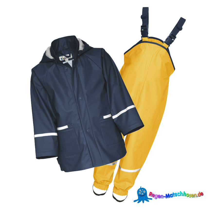 Playshoes Regenanzug im Design "Colour"Marine/Gelb
