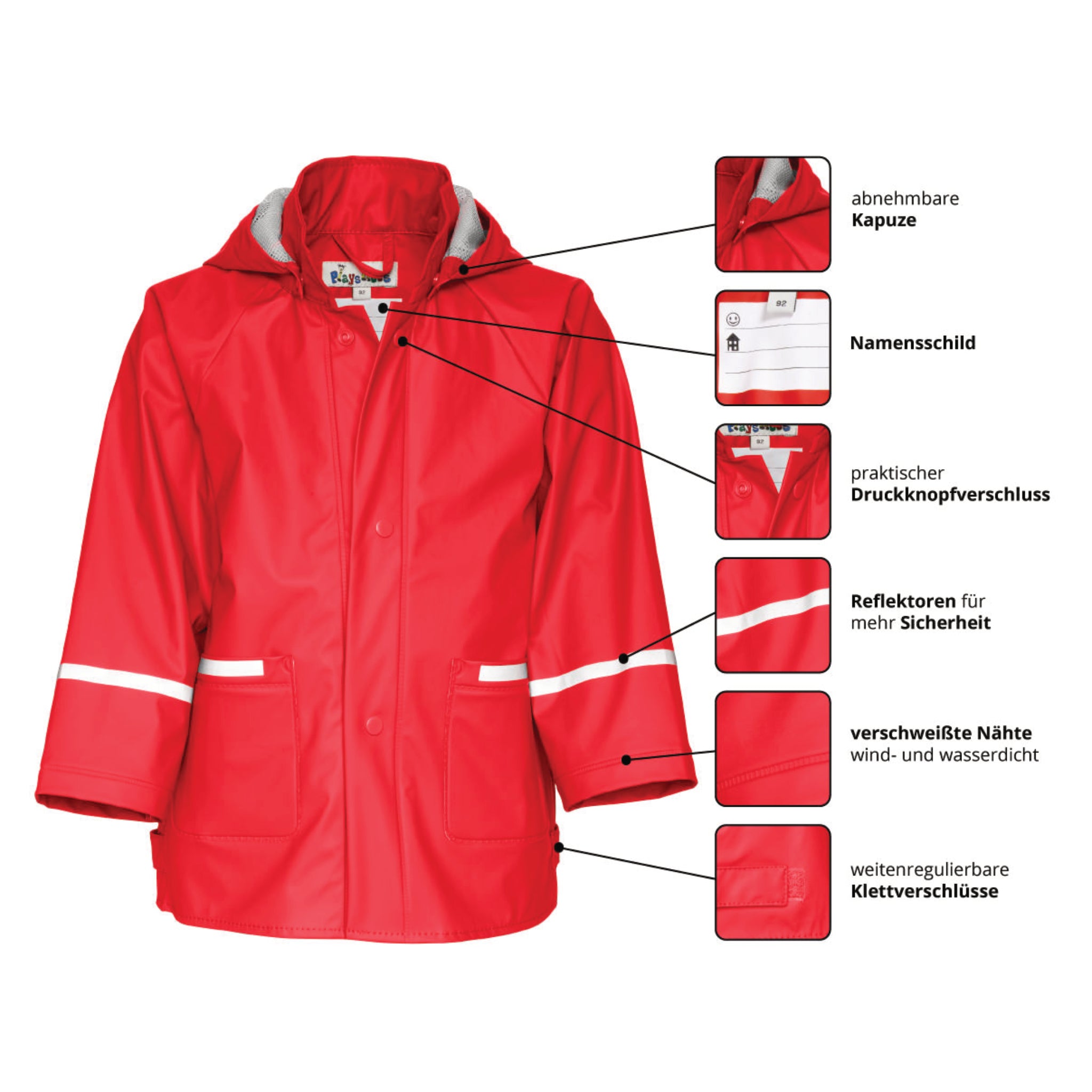 Playshoes Baby und Kinder Regenjacke  "Colour"  in Rot