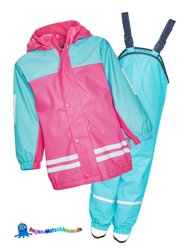 Playshoes Matschanzug ,warm mit Fleece gefüttert -Türkis/Pink