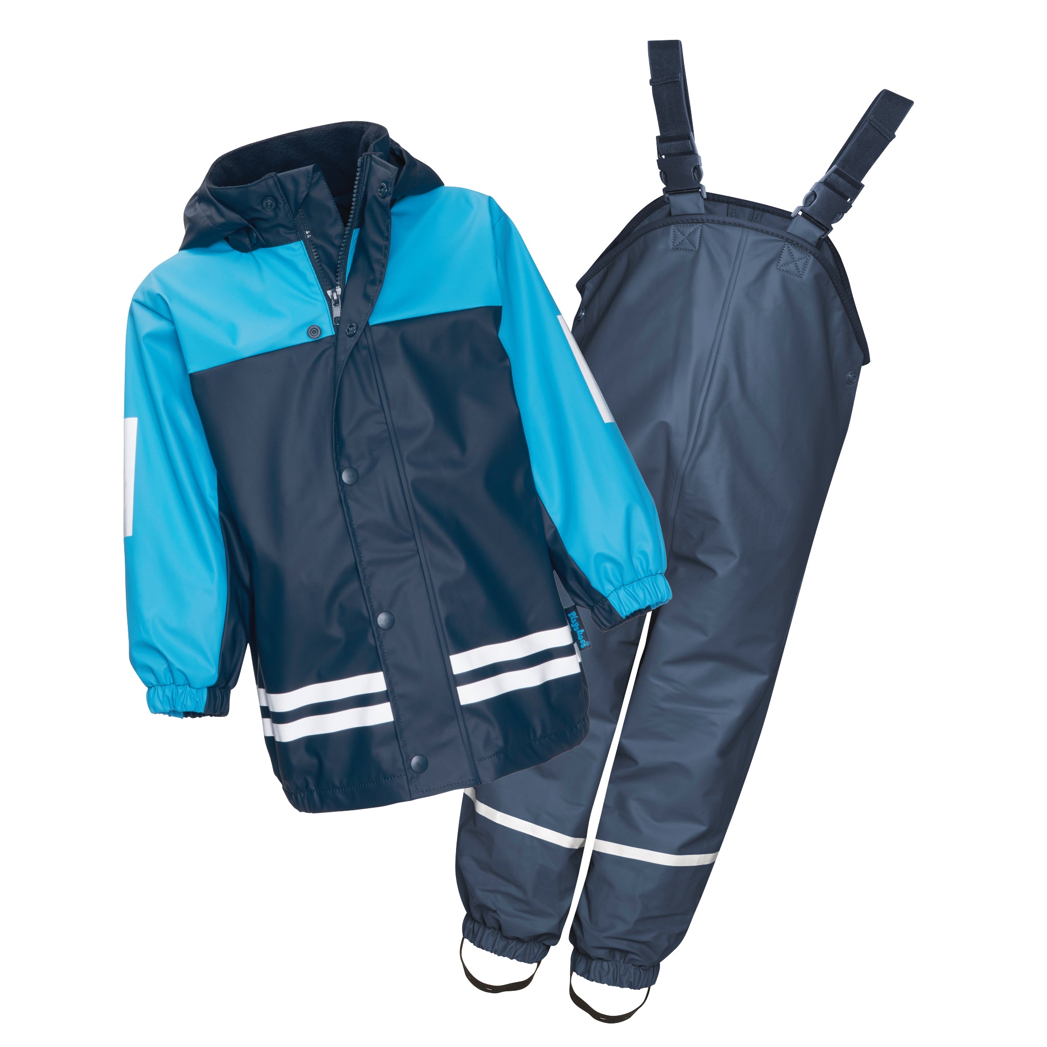 Playshoes Matschanzug ,warm mit Fleece gefüttert -Hellblau/Dunkelblau