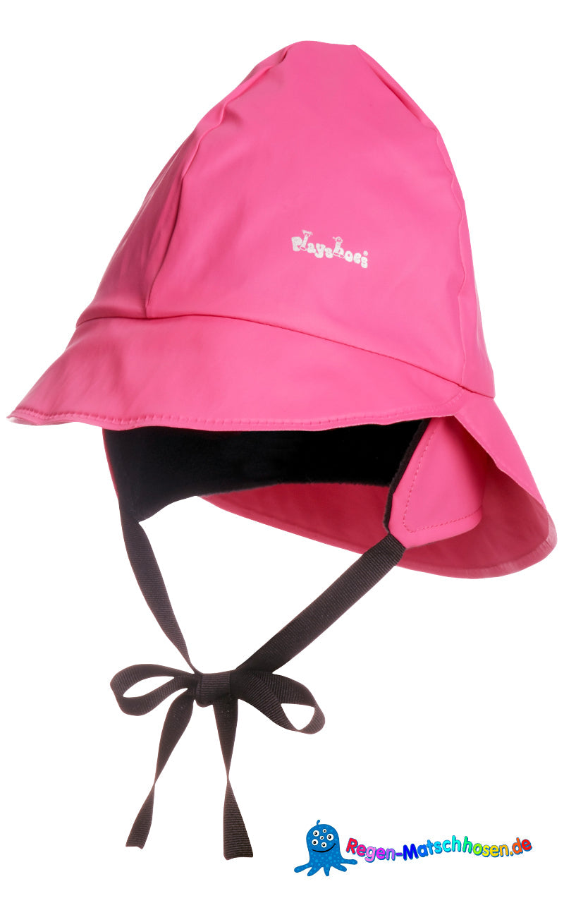 Kinder Regenhut in Pink - mit warmen Fleecefutter