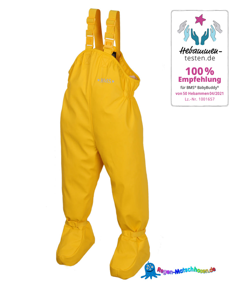 Baby Buddy Matschhose Buddelhose mit Füssen in gelb von BMS