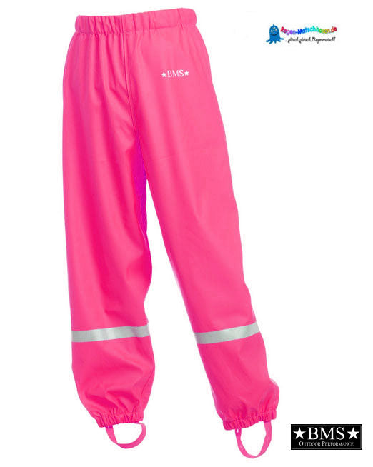 Kinder Matschhose Buddelhose "mit Taftfutter" Bundhose in Schlupfform in Pink - von BMS