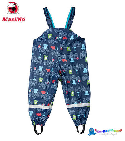 MAXIMO Baby und Kinder Matschhose Buddelhose mit Jerseyfutter "Auto"