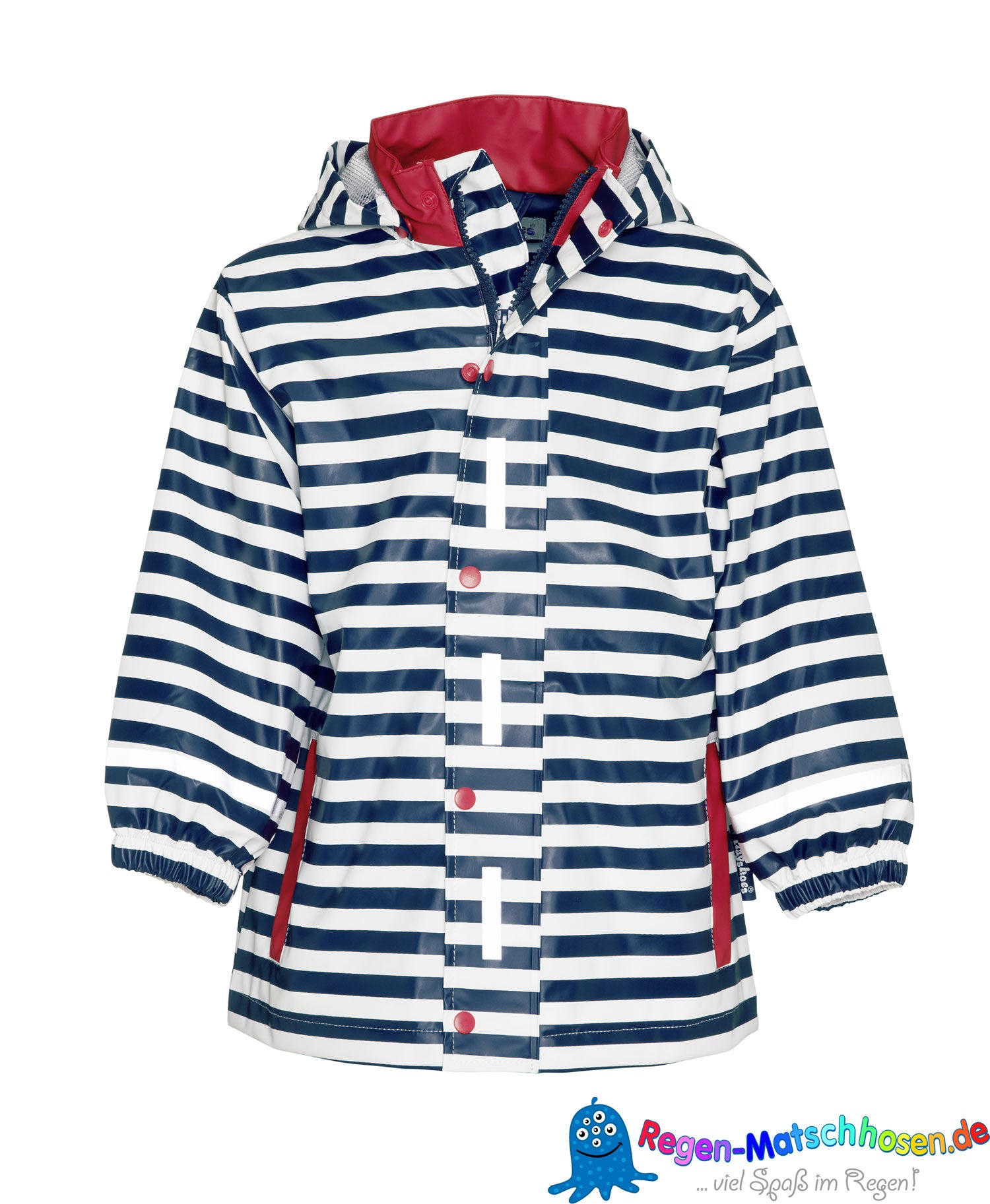 Playshoes Kinder Regenjacke  "Streifen- Maritim" Marine/Weiss