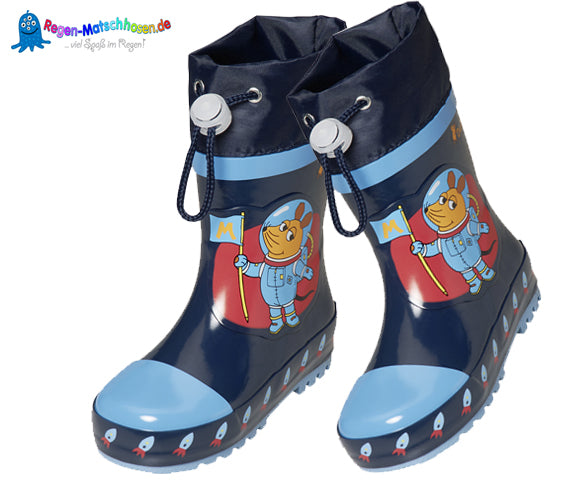 Kinder Gummistiefel "Maus im Weltraum" in Dunkelblau von Playshoes