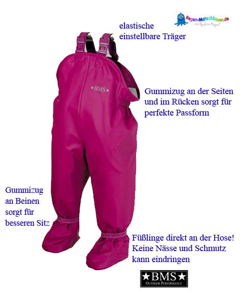 Baby Buddy Matschhose Buddelhose mit Füssen in Beere von BMS