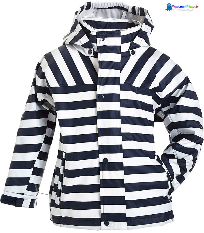 BMS Baby und Kinder Buddeljacke  Softskin marine/weiß im Blockstreifen Design