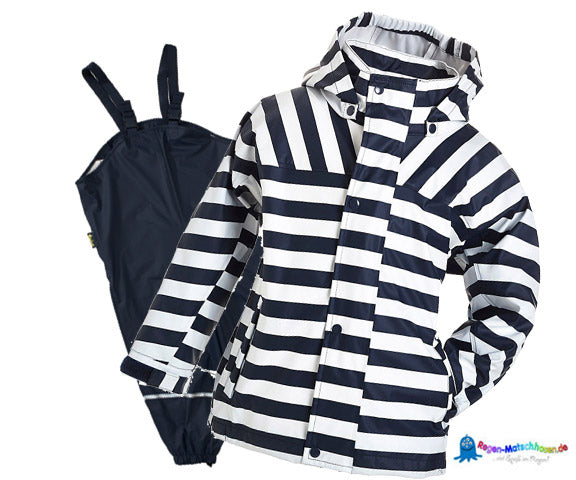 Baby und Kinder Buddelanzug  BMS Softskin marine/weiß im Blockstreifen Design