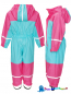 Preview: Playshoes Matschoverall, warm mit Fleece gefüttert -Türkis/Pink-