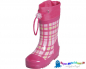 Preview: Kinder Gummistiefel "Karo" in Pink Größe 20/21