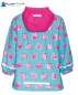 Preview: Kinder  Regenmantel Playshoes hellblau/pink mit lustigen Eulen