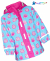 Preview: Kinder  Regenmantel Playshoes hellblau/pink mit lustigen Eulen