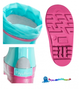 Playshoes Matschanzug ,warm mit Fleece gefüttert -Türkis/Pink