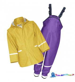 Playshoes Regenanzug im Design "Colour" Gelb/Lila