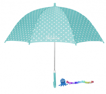 Kinder Regenschirm mit Punkten in Türkis