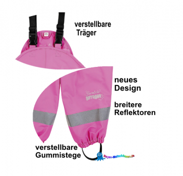Baby und Kinder Matschhose gefüttert "warm mit Fleece" - in Pink von Sterntaler neues Modell