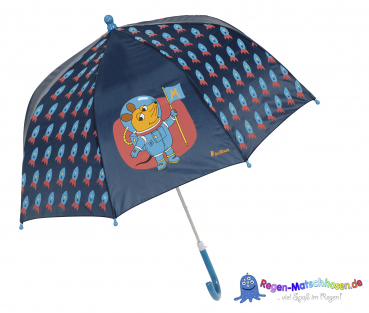 Playshoes Baby und Kinder Regenanzug im Design "Maus im Weltraum" dunkelblau