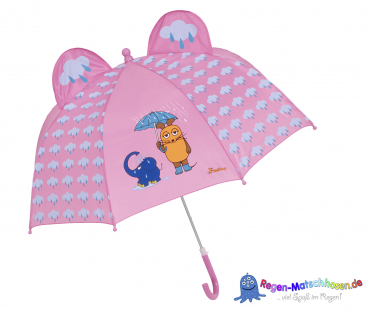 Kinder Regenschirm Maus & Elefant - rosa