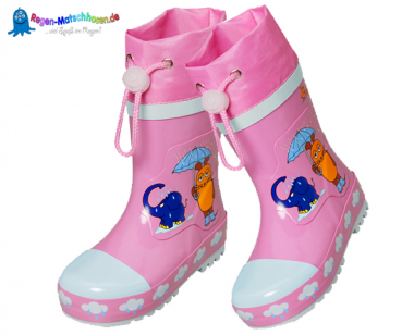 Kinder Gummistiefel "Maus & Elefant" in Pink von Playshoes