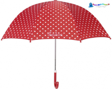 Kinder Regenschirm mit Punkten in Rot/Weiss