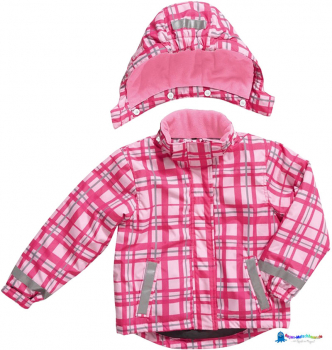 Playshoes Schneeanzug 2-teilig, "Pink-Kariert warm mit Fleece gefüttert - Rosa/Pink