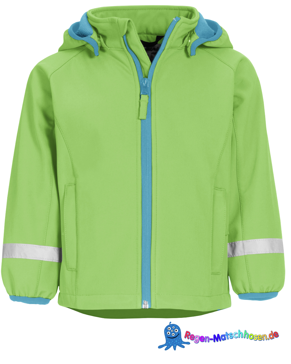 Kinder Softshelljacke in Grün Unifarben Kinder Softshelljacke in Grün Unifarben