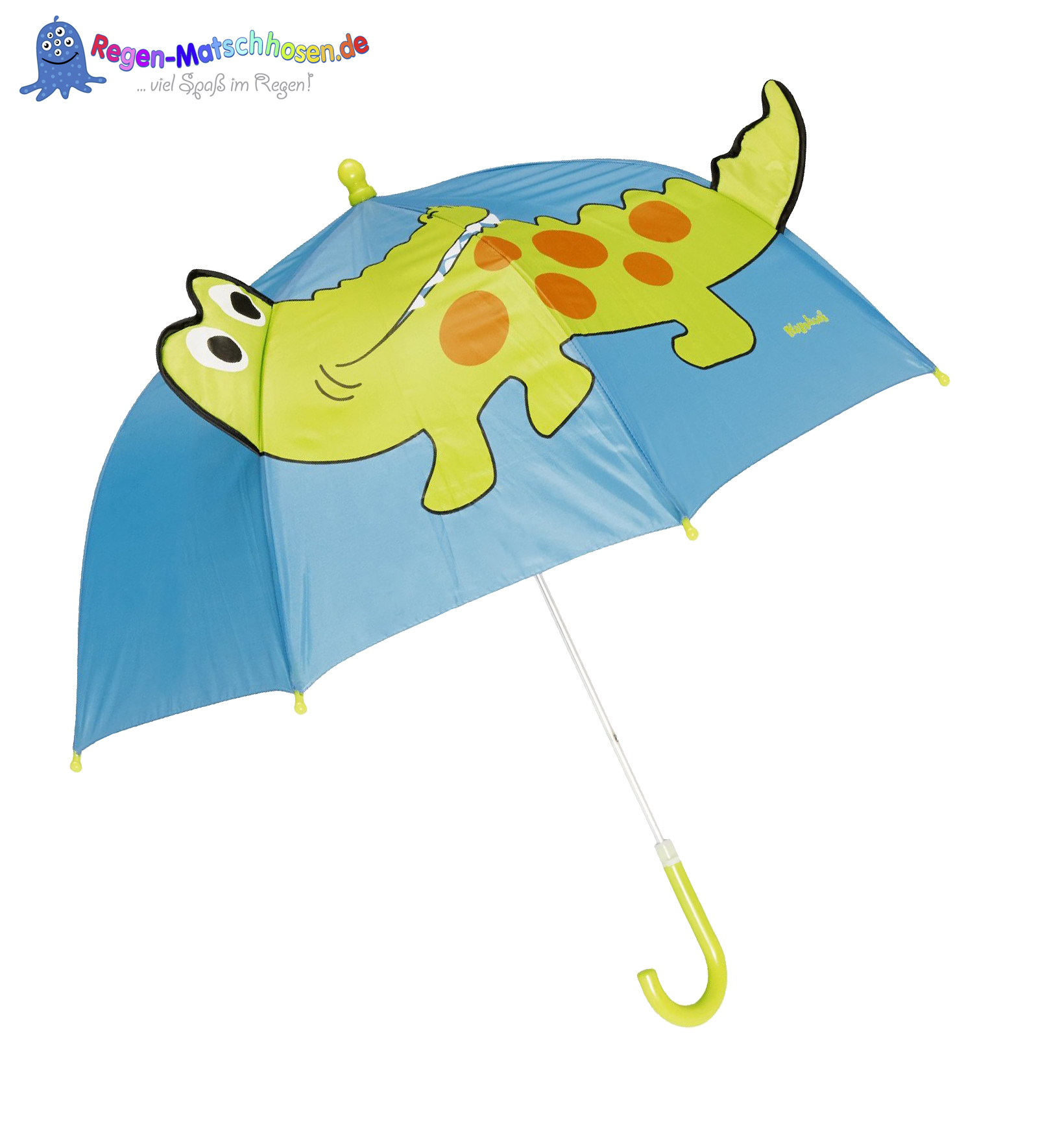 Diameter 70 cm One Size Schirm mit kindgerechtem Mechanismus Playshoes Kinder Regenschirm Krokodil