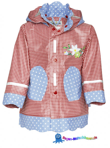 Playshoes Kinder Regenjacke  "Landhaus" in Rot/Hellblau