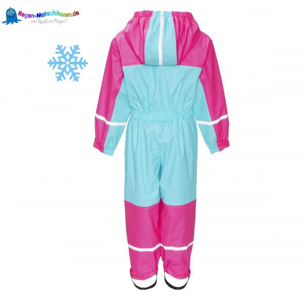 Regenoutfit "Overall Fleecefutter" Playshoes pink-türkis