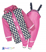 Playshoes  Kinder Regenanzug im Design "Margerite" Rosa/Dunkelblau