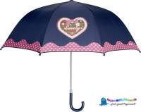 Stylischer Kinder Regenschirm Landhausstyle in Blau/Pink